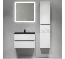 Мебель для ванной комнаты Sancos Urban 70 белый глянец, раковина черная