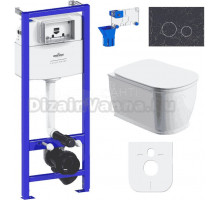 Комплект Lavinia Boho Унитаз подвесной Bell Pro Rimless 3301101R + Крышка-сиденье Bell Pro 33290100 с микролифтом + Инсталляция RelFix 38010010 + Кнопка RelFix 38050902 greek black + Дозатор RelFix 38040010