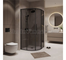 Душевой уголок Niagara Nova NG-2826-34BLACK 90x90, профиль черный матовый, стекло тонированное