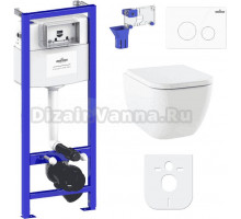 Комплект Lavinia Boho Унитаз подвесной One Compacto 3302102C + Крышка-сиденье One 33290200 с микролифтом + Инсталляция RelFix 38010010 + Кнопка RelFix 3805002W белая + Дозатор RelFix 38040010