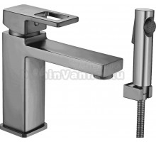 Смеситель для раковины Shevanik S8271T с гигиеническим душем, оружейная сталь