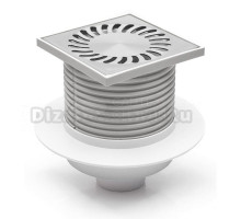 Душевой трап AZARIO DN50 12,2х12,2 см с воротником (AZ-420 X L)