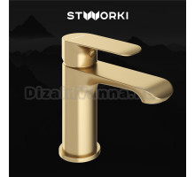 Смеситель для раковины STWORKI Копенгаген S42010GM матовое золото