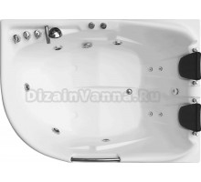 Акриловая ванна EvaGold OLB-807 R 170x120 см, правая, встраиваемая, с гидромассажем, белая, асимметричная, с каркасом, для двоих, с экраном, с ручками, со смесителем, со сливом-переливом, с подголовником, с выдвижным душем и лейкой