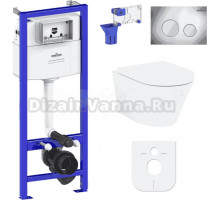 Комплект Lavinia Boho Унитаз подвесной Biore Compacto Rimless 3304101C + Крышка-сиденье Biore 33290420 с микролифтом + Инсталляция RelFix 38010010 + Кнопка RelFix 3805002C хром + Дозатор RelFix 38040010