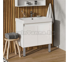 Тумба с раковиной AQUATON Сканди Doors 70 белый глянец, белый матовый, раковина Адриана 70