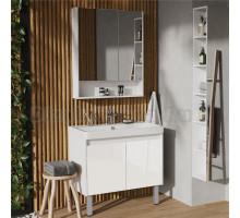 Мебель для ванной комнаты AQUATON Сканди Doors 80 белый глянец, белый матовый, раковина Адриана 80