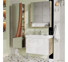 Мебель для ванной комнаты AQUATON Сканди Doors 80 белая, дуб рустикальный, раковина Адриана 80