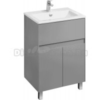 Тумба с раковиной AQUATON Форест 60 туманный серый, раковина Элина 60