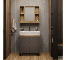 Мебель для ванной комнаты DIWO Кострома 80 напольная, антрацит, зеркало Кострома