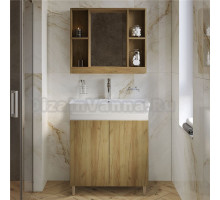 Мебель для ванной комнаты DIWO Кострома 80 напольная, дуб крафт, зеркало Кострома