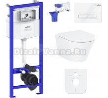 Комплект Lavinia Boho Унитаз подвесной Biore Rimless 3304102R + Крышка-сиденье Biore 33290410 с микролифтом + Инсталляция RelFix 38010010 + Кнопка RelFix 3805003W белая, хром + Дозатор RelFix 38040010