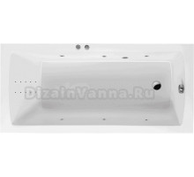 Акриловая ванна Excellent Aquaria Line Nano 140x70 см, встраиваемая, с гидромассажем, белая, с каркасом, со сливом-переливом