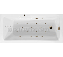 Акриловая ванна Excellent Aquaria Ultra Nano 140x70 см, встраиваемая, с гидромассажем, белая, с каркасом, со сливом-переливом, фурнитура золото