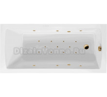 Акриловая ванна Excellent Aquaria Relax 160x70 см, встраиваемая, с гидромассажем, белая, с каркасом, со сливом-переливом, фурнитура золото