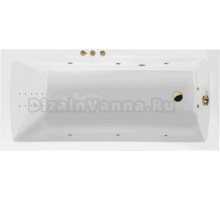 Акриловая ванна Excellent Aquaria Smart Nano 160x70 см, встраиваемая, с гидромассажем, белая, с каркасом, со сливом-переливом, фурнитура золото