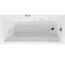 Акриловая ванна Excellent Aquaria Soft 160x70 см, встраиваемая, с гидромассажем, белая, с каркасом, со сливом-переливом, фурнитура бронза