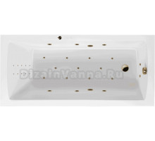 Акриловая ванна Excellent Aquaria Ultra Nano 160x70 см, встраиваемая, с гидромассажем, белая, с каркасом, со сливом-переливом, фурнитура золото