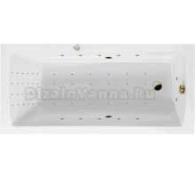 Акриловая ванна Excellent Aquaria Nano 170x75 см, встраиваемая, с гидромассажем, белая, с каркасом, со сливом-переливом, фурнитура золото