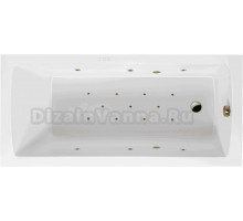 Акриловая ванна Excellent Aquaria Relax 170x75 см, встраиваемая, с гидромассажем, белая, с каркасом, со сливом-переливом, фурнитура бронза