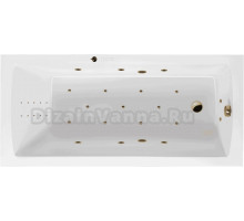 Акриловая ванна Excellent Aquaria Ultra Nano 170x75 см, встраиваемая, с гидромассажем, белая, с каркасом, со сливом-переливом, фурнитура золото
