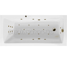 Акриловая ванна Excellent Aquaria Ultra 170x75 см, встраиваемая, с гидромассажем, белая, с каркасом, со сливом-переливом, фурнитура бронза