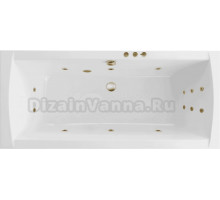 Акриловая ванна Excellent Aquaria Lux Smart 180x80 см, встраиваемая, с гидромассажем, белая, с каркасом, со сливом-переливом, фурнитура бронза