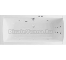 Акриловая ванна Excellent Aquaria Lux Slim Line 180x80 см, встраиваемая, с гидромассажем, белая, с каркасом, со сливом-переливом
