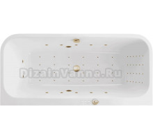 Акриловая ванна Excellent Arana Nano 180x85 см, встраиваемая, с гидромассажем, белая, с каркасом, со сливом-переливом, фурнитура золото