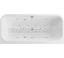 Акриловая ванна Excellent Arana Relax 180x85 см, встраиваемая, с гидромассажем, белая, с каркасом, со сливом-переливом, фурнитура бронза