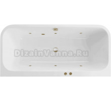 Акриловая ванна Excellent Arana Soft 180x85 см, встраиваемая, с гидромассажем, белая, с каркасом, со сливом-переливом, фурнитура бронза