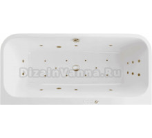 Акриловая ванна Excellent Arana Ultra 180x85 см, встраиваемая, с гидромассажем, белая, с каркасом, со сливом-переливом, фурнитура бронза