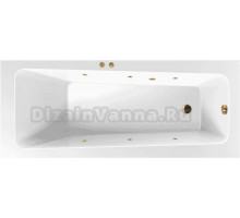 Акриловая ванна Excellent Ava Soft 160x70 см, встраиваемая, с гидромассажем, белая, с каркасом, со сливом-переливом, фурнитура золото