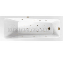 Акриловая ванна Excellent Ava Ultra Nano 160x70 см, встраиваемая, с гидромассажем, белая, с каркасом, со сливом-переливом, фурнитура золото