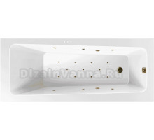 Акриловая ванна Excellent Ava Relax 170x70 см, встраиваемая, с гидромассажем, белая, с каркасом, со сливом-переливом, фурнитура бронза