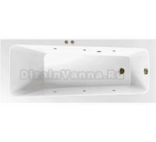 Акриловая ванна Excellent Ava Soft 170x70 см, встраиваемая, с гидромассажем, белая, с каркасом, со сливом-переливом, фурнитура бронза