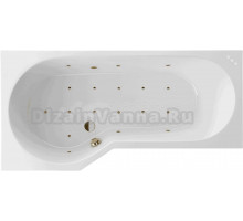 Акриловая ванна Excellent Be Spot Relax L 160x80 см, угловая, левая, встраиваемая, с гидромассажем, белая, асимметричная, с каркасом, со сливом-переливом, фурнитура бронза