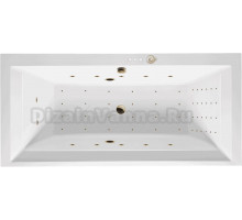 Акриловая ванна Excellent Crown Grand Nano 190x90 см, встраиваемая, с гидромассажем, белая, с каркасом, со сливом-переливом, фурнитура золото