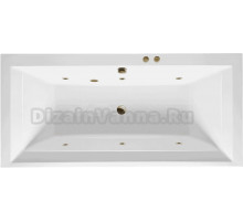 Акриловая ванна Excellent Crown Grand Soft 190x90 см, встраиваемая, с гидромассажем, белая, с каркасом, со сливом-переливом, фурнитура бронза