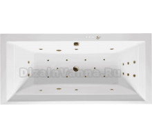 Акриловая ванна Excellent Crown Grand Ultra 190x90 см, встраиваемая, с гидромассажем, белая, с каркасом, со сливом-переливом, фурнитура бронза