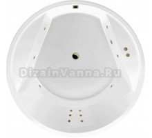 Акриловая ванна Excellent Great Arc Line 160x160 см, встраиваемая, с гидромассажем, белая, круглая, с каркасом, для двоих, со сливом-переливом, фурнитура бронза