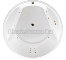 Акриловая ванна Excellent Great Arc Line 160x160 см, встраиваемая, с гидромассажем, белая, круглая, с каркасом, для двоих, со сливом-переливом, фурнитура золото