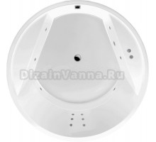 Акриловая ванна Excellent Great Arc Line 160x160 см, встраиваемая, с гидромассажем, белая, круглая, с каркасом, для двоих, со сливом-переливом