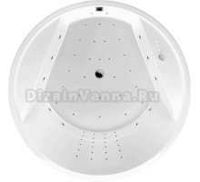 Акриловая ванна Excellent Great Arc Nano 160x160 см, встраиваемая, с гидромассажем, белая, круглая, с каркасом, для двоих, со сливом-переливом