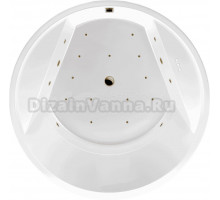 Акриловая ванна Excellent Great Arc Relax 160x160 см, встраиваемая, с гидромассажем, белая, круглая, с каркасом, для двоих, со сливом-переливом, фурнитура бронза