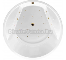 Акриловая ванна Excellent Great Arc Relax 160x160 см, встраиваемая, с гидромассажем, белая, круглая, с каркасом, для двоих, со сливом-переливом, фурнитура золото