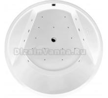 Акриловая ванна Excellent Great Arc Relax 160x160 см, встраиваемая, с гидромассажем, белая, круглая, с каркасом, для двоих, со сливом-переливом