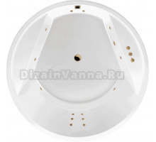 Акриловая ванна Excellent Great Arc Smart 160x160 см, встраиваемая, с гидромассажем, белая, круглая, с каркасом, для двоих, со сливом-переливом, фурнитура золото