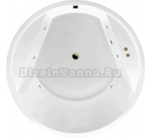 Акриловая ванна Excellent Great Arc Soft 160x160 см, встраиваемая, с гидромассажем, белая, круглая, с каркасом, для двоих, со сливом-переливом, фурнитура бронза