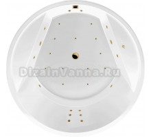 Акриловая ванна Excellent Great Arc Ultra 160x160 см, встраиваемая, с гидромассажем, белая, круглая, с каркасом, для двоих, со сливом-переливом, фурнитура золото